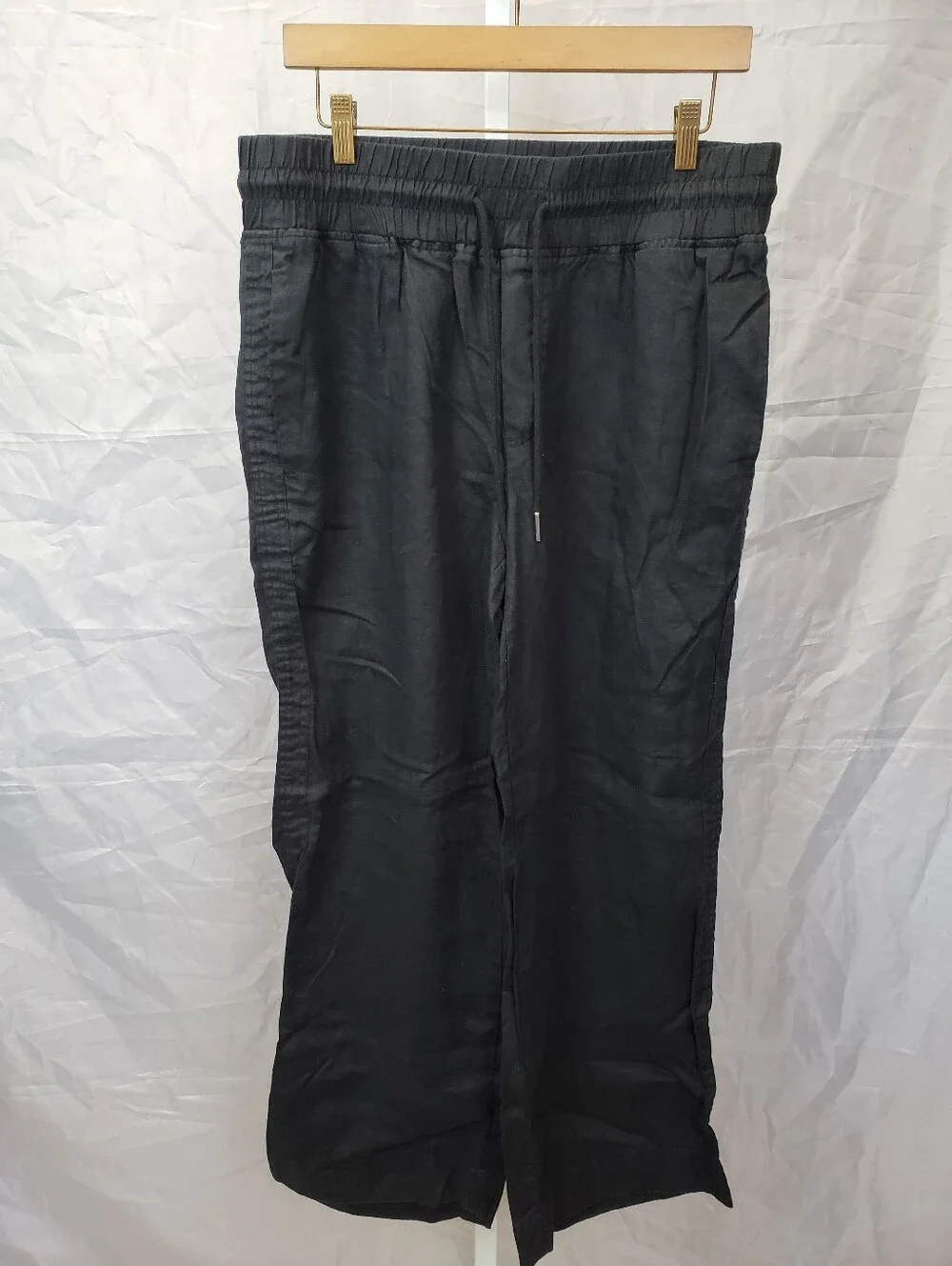 Quince Black European Linen Wide Leg Pants Size Large